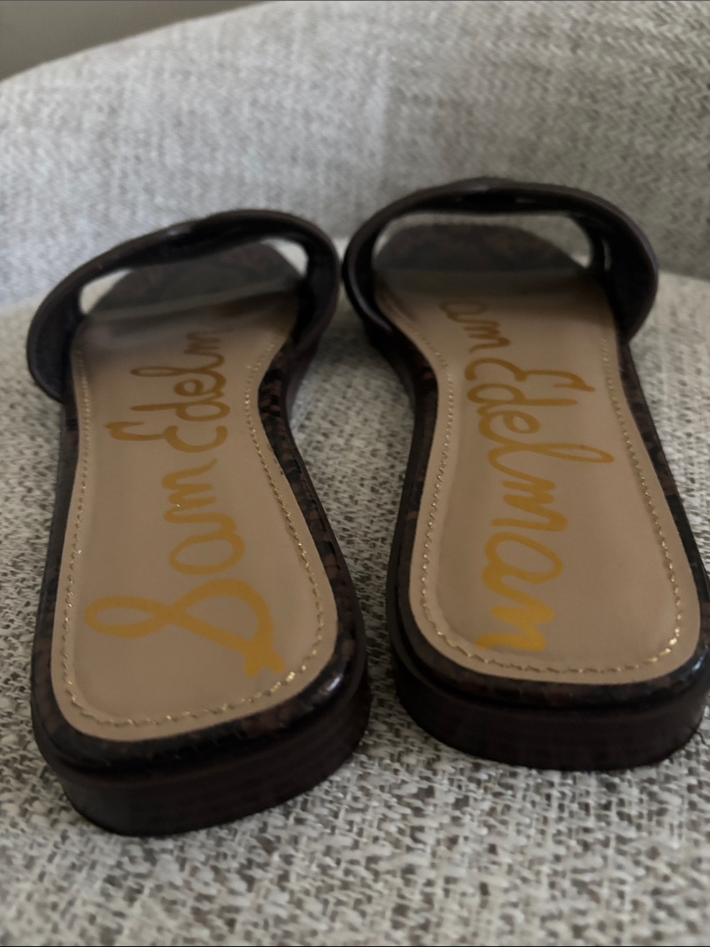 Sam Edelman Brown Textured Slide Mules - Picture 4 of 6